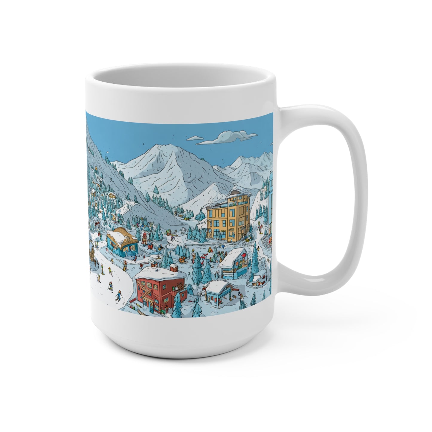 Winter Wonderland Mug, Cozy Coffee Cup, Ski Resort Design, Snowy Holidays Drinkware, Perfect Gift for Winter Lovers