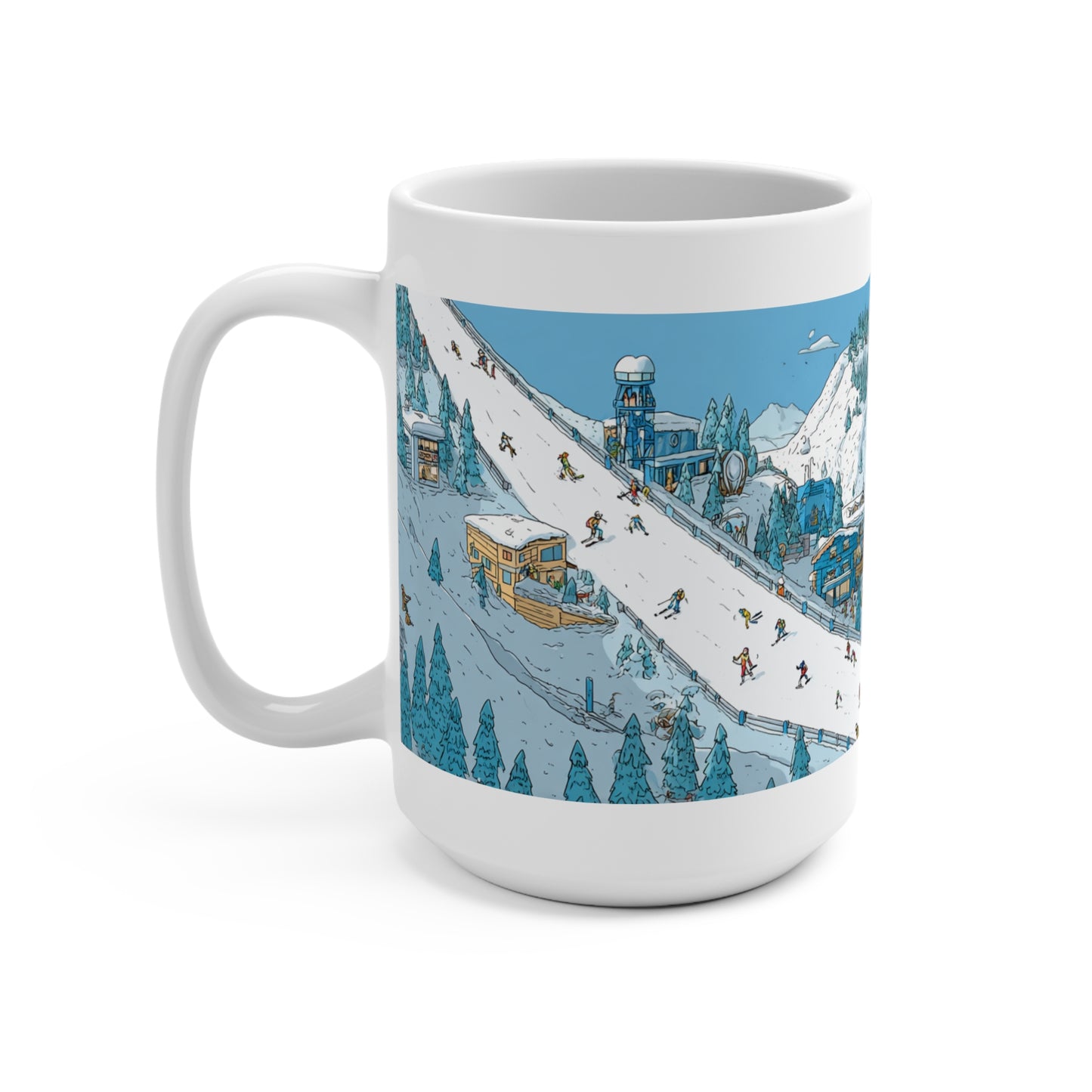 Winter Wonderland Mug, Cozy Coffee Cup, Ski Resort Design, Snowy Holidays Drinkware, Perfect Gift for Winter Lovers