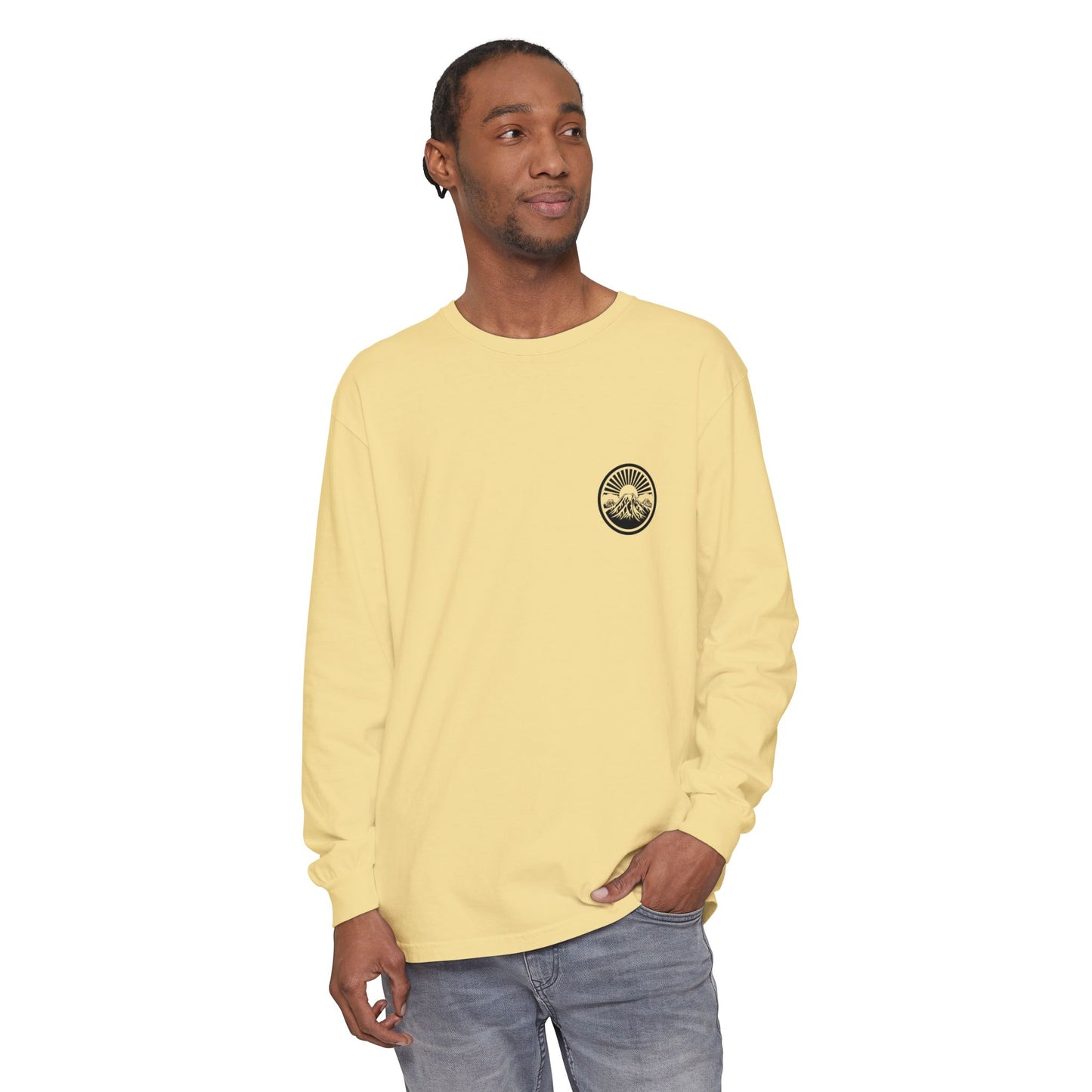 Mountain Sunrise Long Sleeve T-Shirt | Cozy Adventure Tee, Unisex Outdoor Apparel, Camping Gift, Graphic T-Shirt, Nature Lovers Clothing