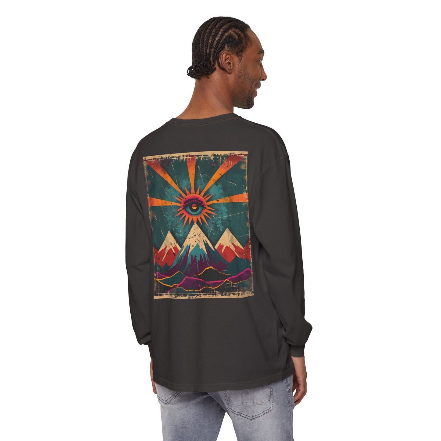 Mountain Sunrise Long Sleeve T-Shirt | Cozy Adventure Tee, Unisex Outdoor Apparel, Camping Gift, Graphic T-Shirt, Nature Lovers Clothing