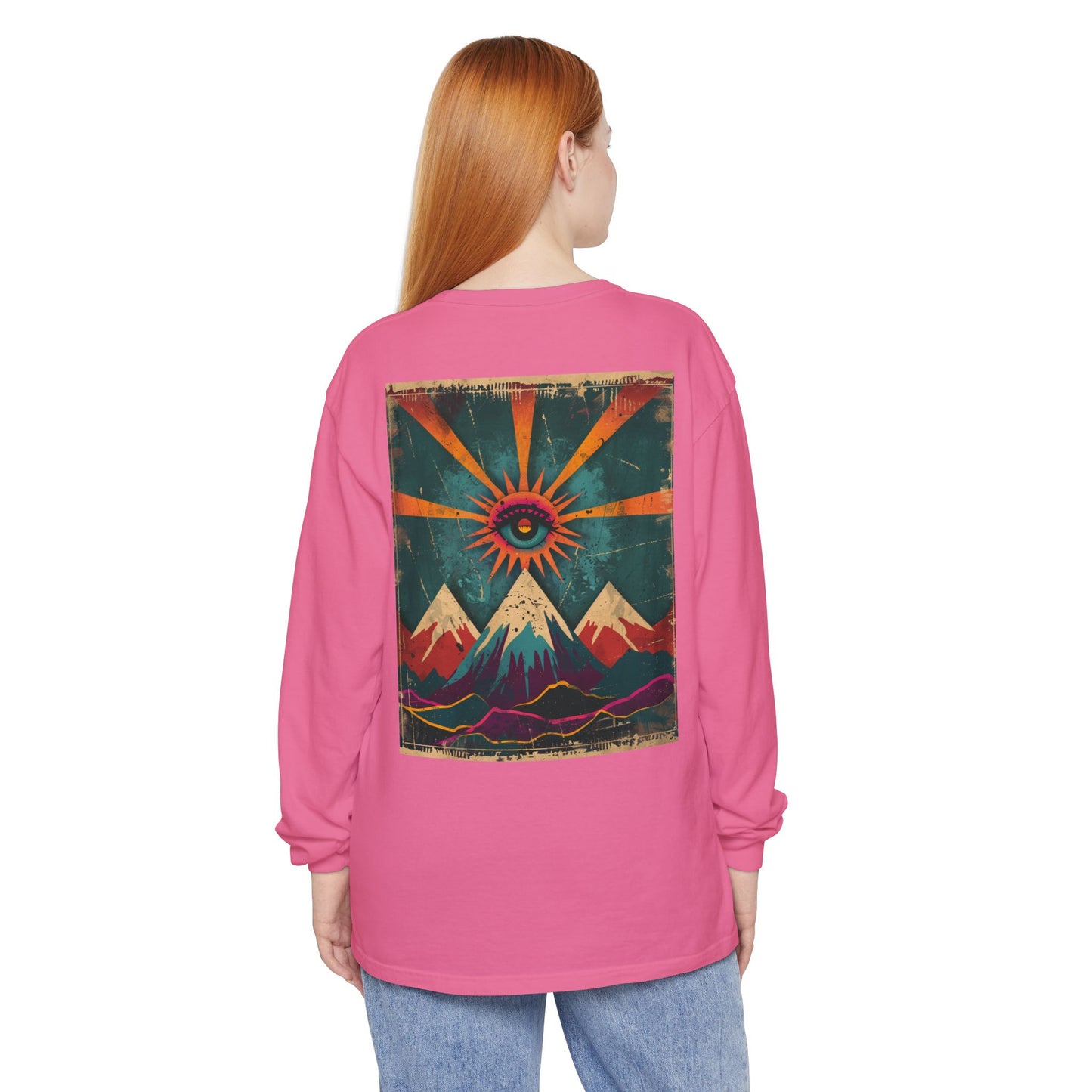 Mountain Sunrise Long Sleeve T-Shirt | Cozy Adventure Tee, Unisex Outdoor Apparel, Camping Gift, Graphic T-Shirt, Nature Lovers Clothing