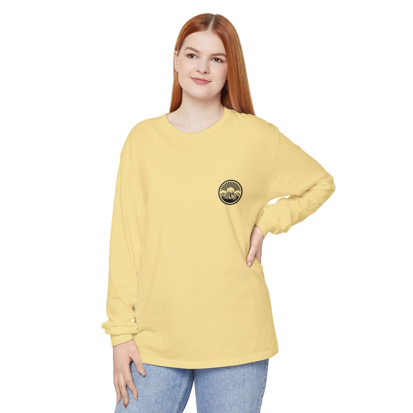 Mountain Sunrise Long Sleeve T-Shirt | Cozy Adventure Tee, Unisex Outdoor Apparel, Camping Gift, Graphic T-Shirt, Nature Lovers Clothing