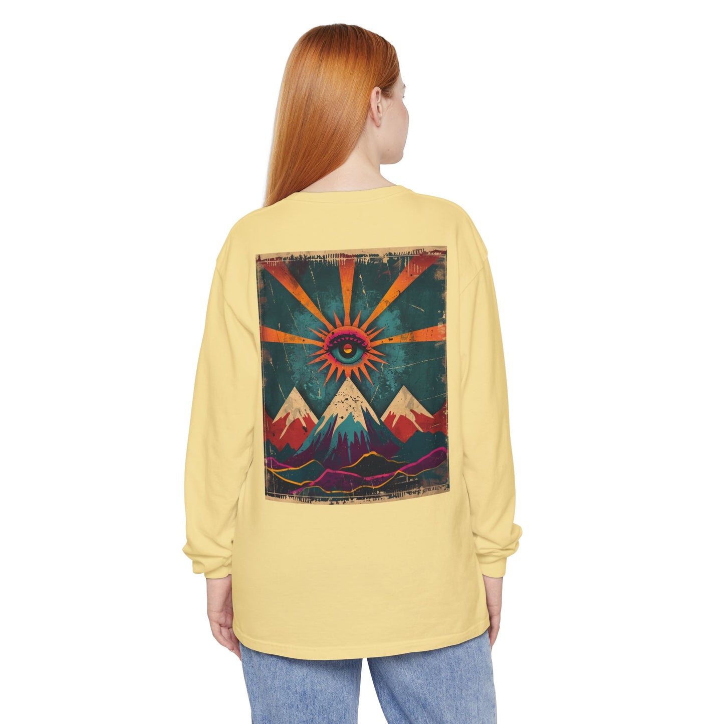 Mountain Sunrise Long Sleeve T-Shirt | Cozy Adventure Tee, Unisex Outdoor Apparel, Camping Gift, Graphic T-Shirt, Nature Lovers Clothing