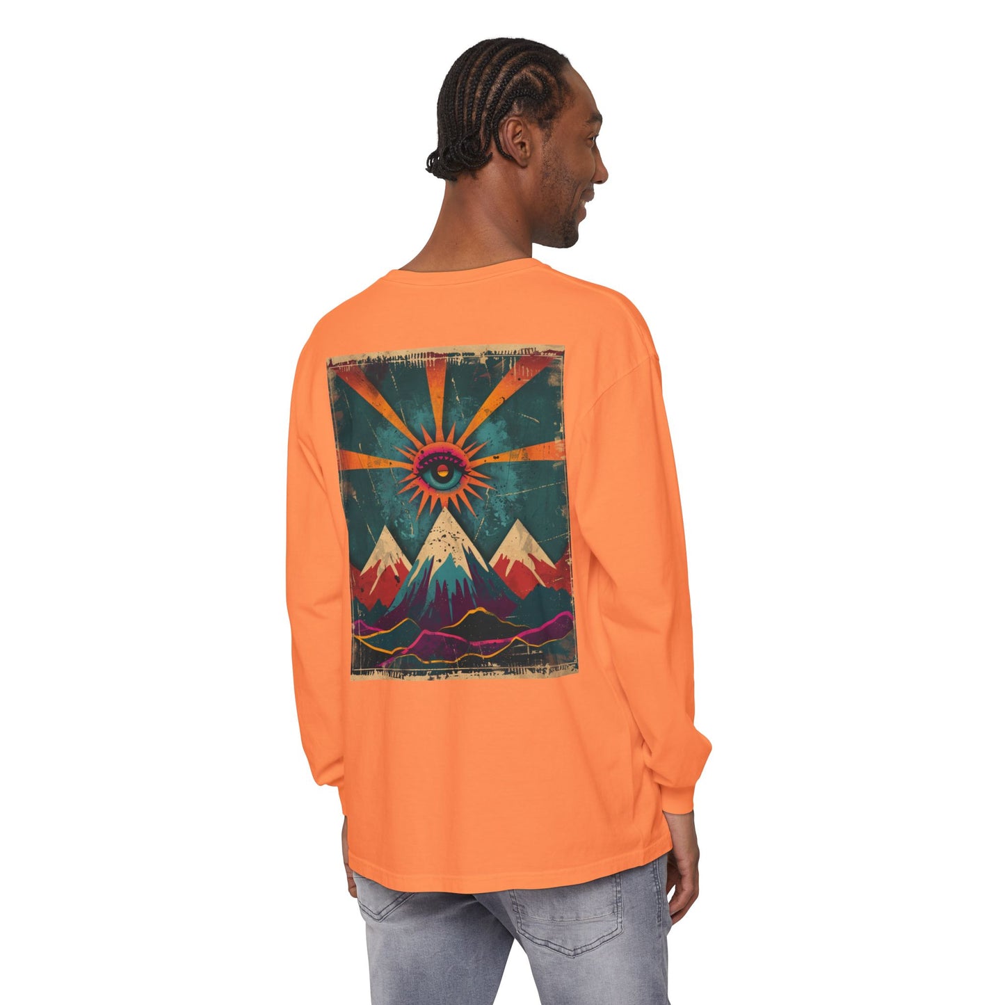 Mountain Sunrise Long Sleeve T-Shirt | Cozy Adventure Tee, Unisex Outdoor Apparel, Camping Gift, Graphic T-Shirt, Nature Lovers Clothing