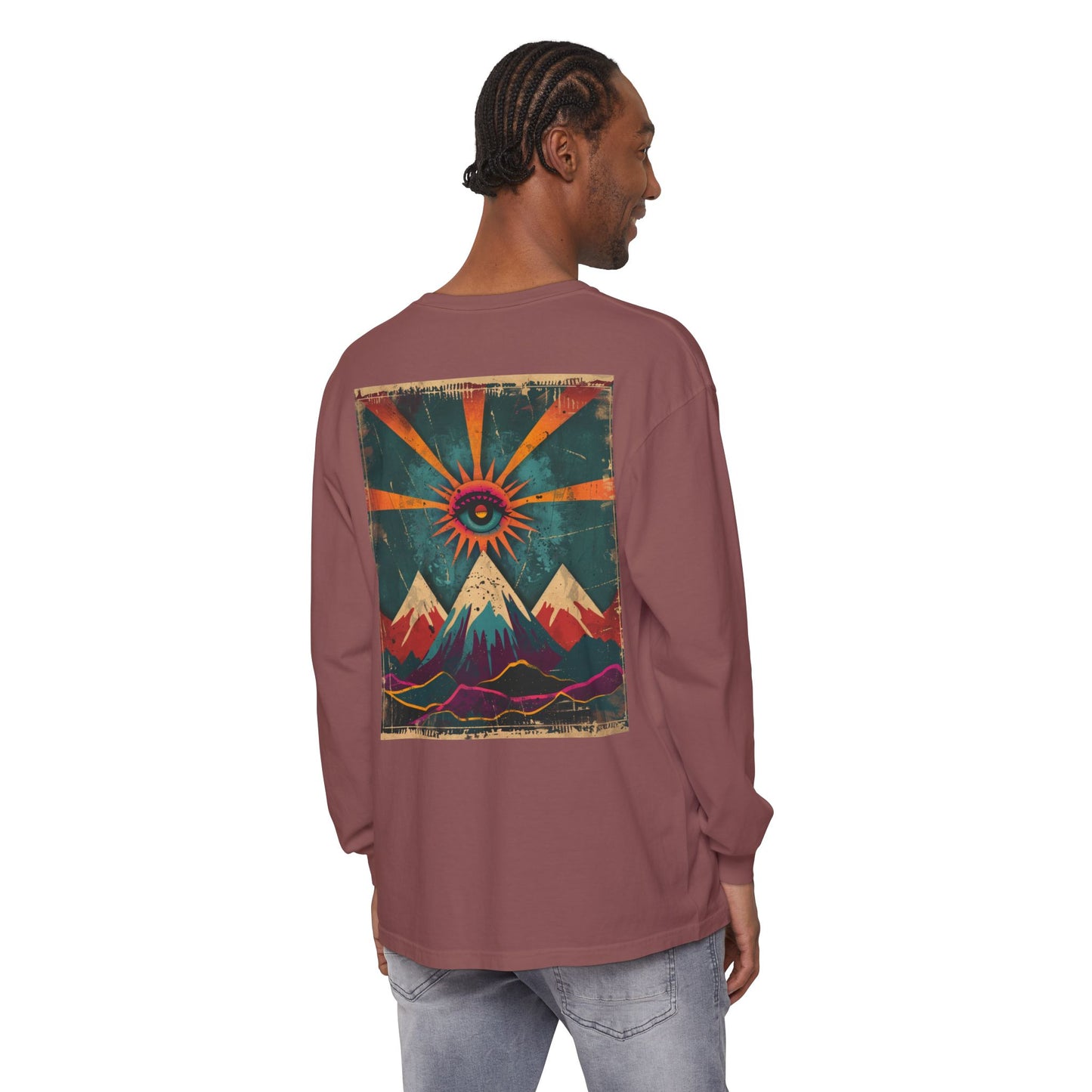 Mountain Sunrise Long Sleeve T-Shirt | Cozy Adventure Tee, Unisex Outdoor Apparel, Camping Gift, Graphic T-Shirt, Nature Lovers Clothing