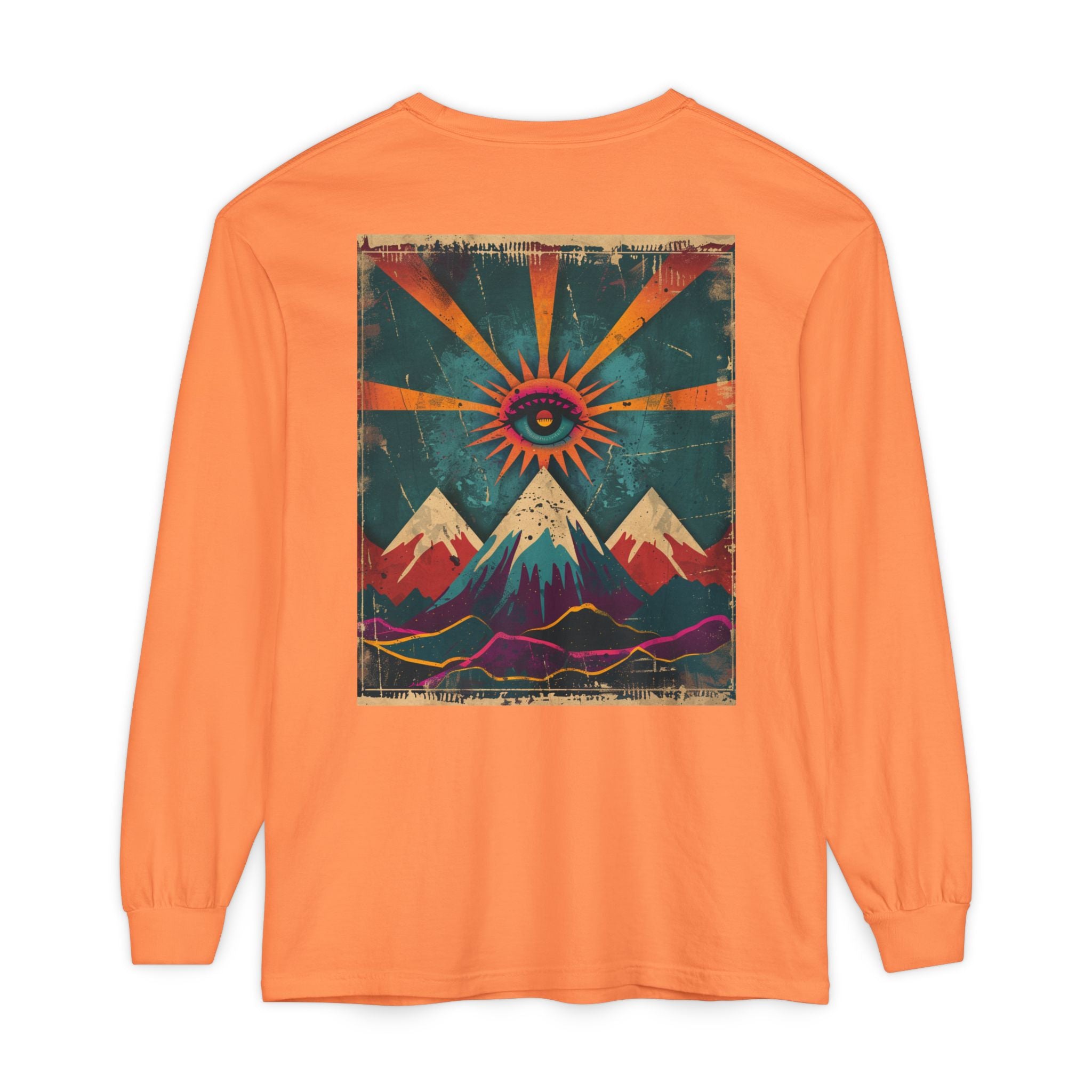 Mountain Sunrise Long Sleeve T-Shirt | Cozy Adventure Tee, Unisex Outdoor Apparel, Camping Gift, Graphic T-Shirt, Nature Lovers Clothing