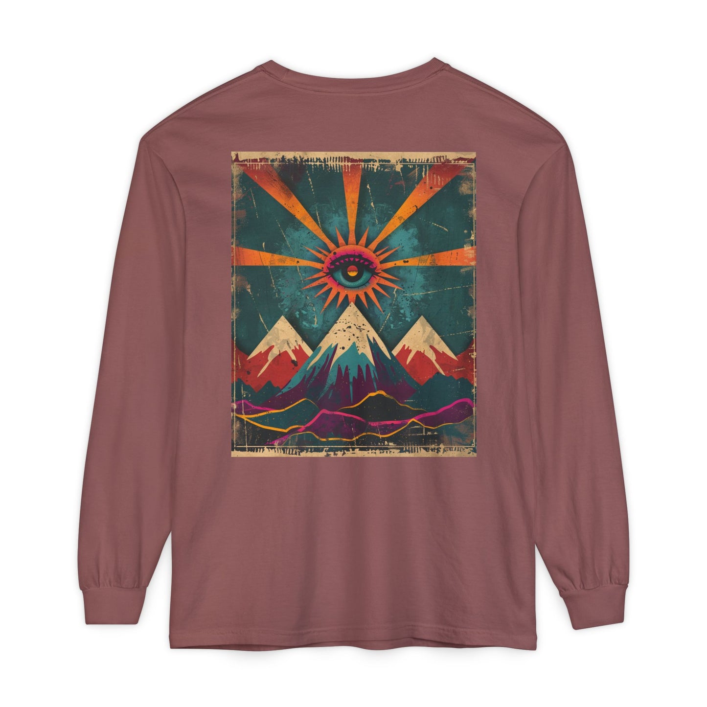 Mountain Sunrise Long Sleeve T-Shirt | Cozy Adventure Tee, Unisex Outdoor Apparel, Camping Gift, Graphic T-Shirt, Nature Lovers Clothing
