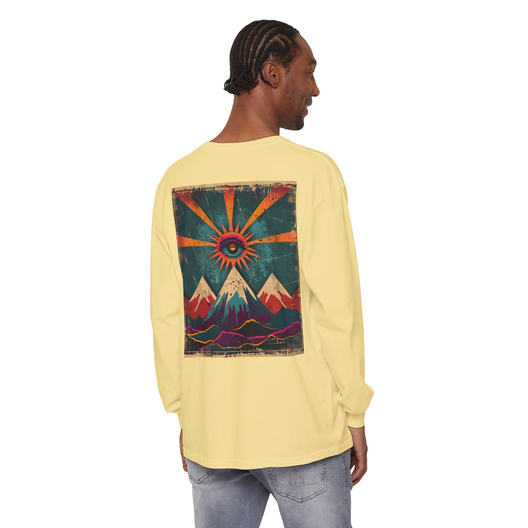 Mountain Sunrise Long Sleeve T-Shirt | Cozy Adventure Tee, Unisex Outdoor Apparel, Camping Gift, Graphic T-Shirt, Nature Lovers Clothing