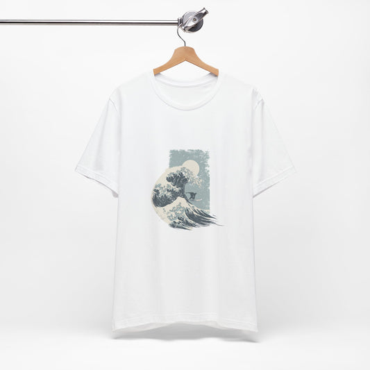Ocean Wave Art Tee, Unisex Graphic T-Shirt, Beach Lover Gift, Casual Summer Wear, Artistic Cotton Tee