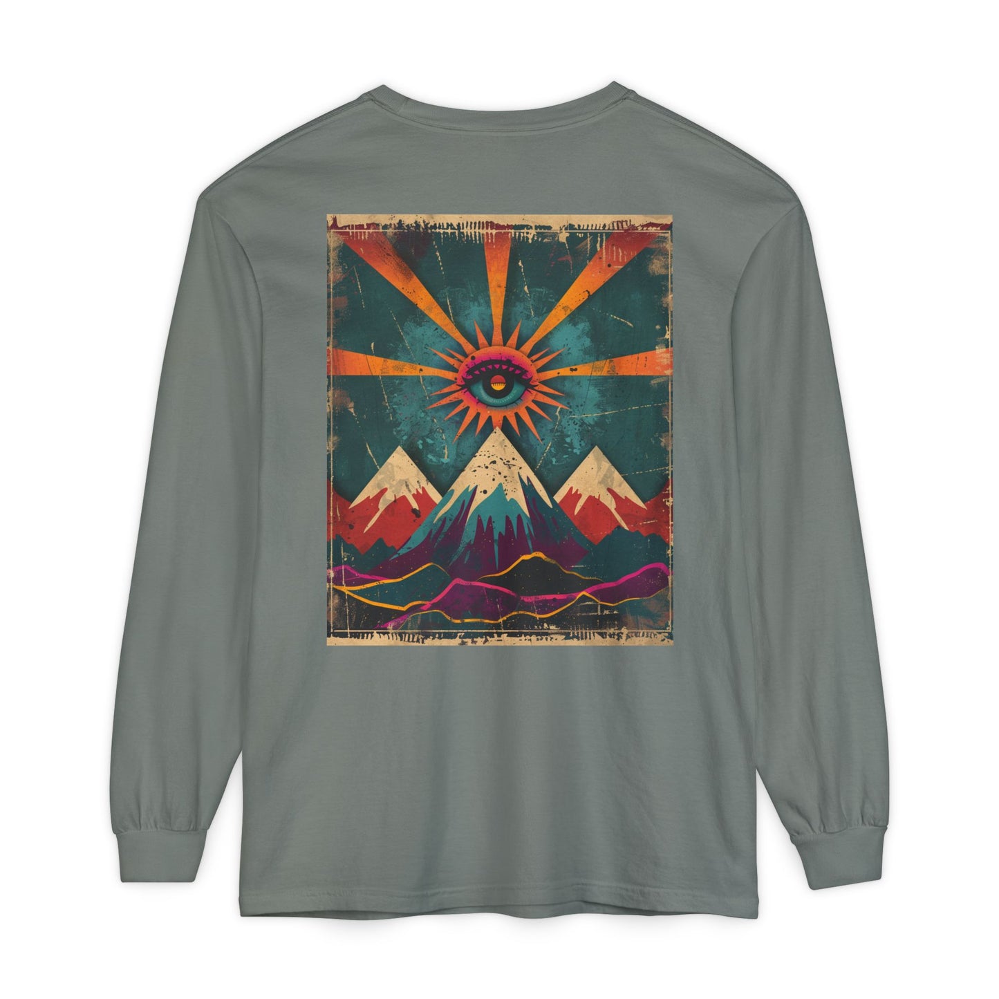 Mountain Sunrise Long Sleeve T-Shirt | Cozy Adventure Tee, Unisex Outdoor Apparel, Camping Gift, Graphic T-Shirt, Nature Lovers Clothing