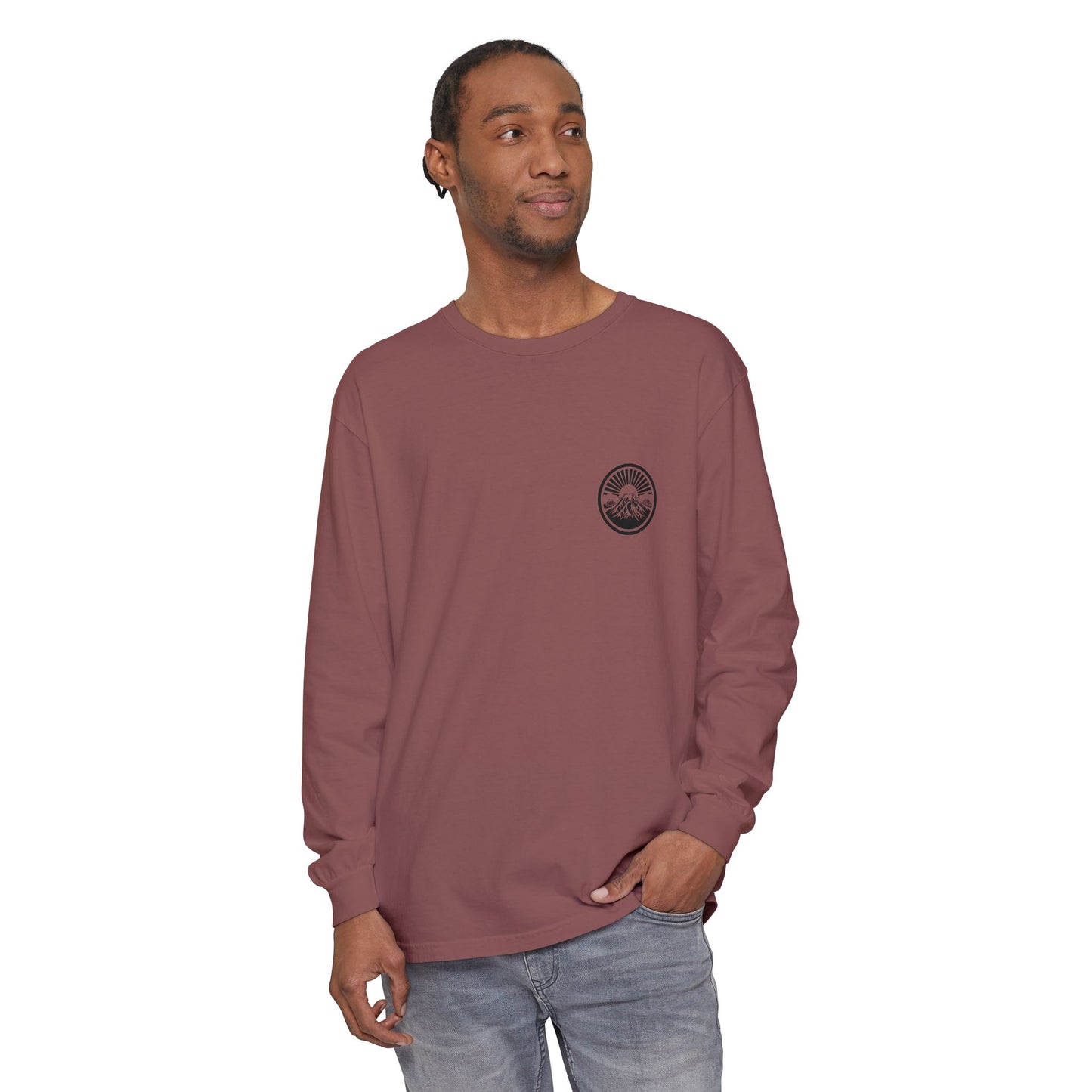 Mountain Sunrise Long Sleeve T-Shirt | Cozy Adventure Tee, Unisex Outdoor Apparel, Camping Gift, Graphic T-Shirt, Nature Lovers Clothing