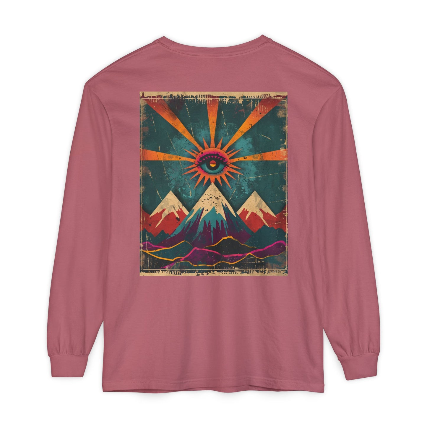 Mountain Sunrise Long Sleeve T-Shirt | Cozy Adventure Tee, Unisex Outdoor Apparel, Camping Gift, Graphic T-Shirt, Nature Lovers Clothing