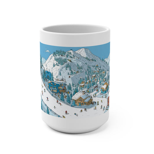 Winter Wonderland Mug, Cozy Coffee Cup, Ski Resort Design, Snowy Holidays Drinkware, Perfect Gift for Winter Lovers