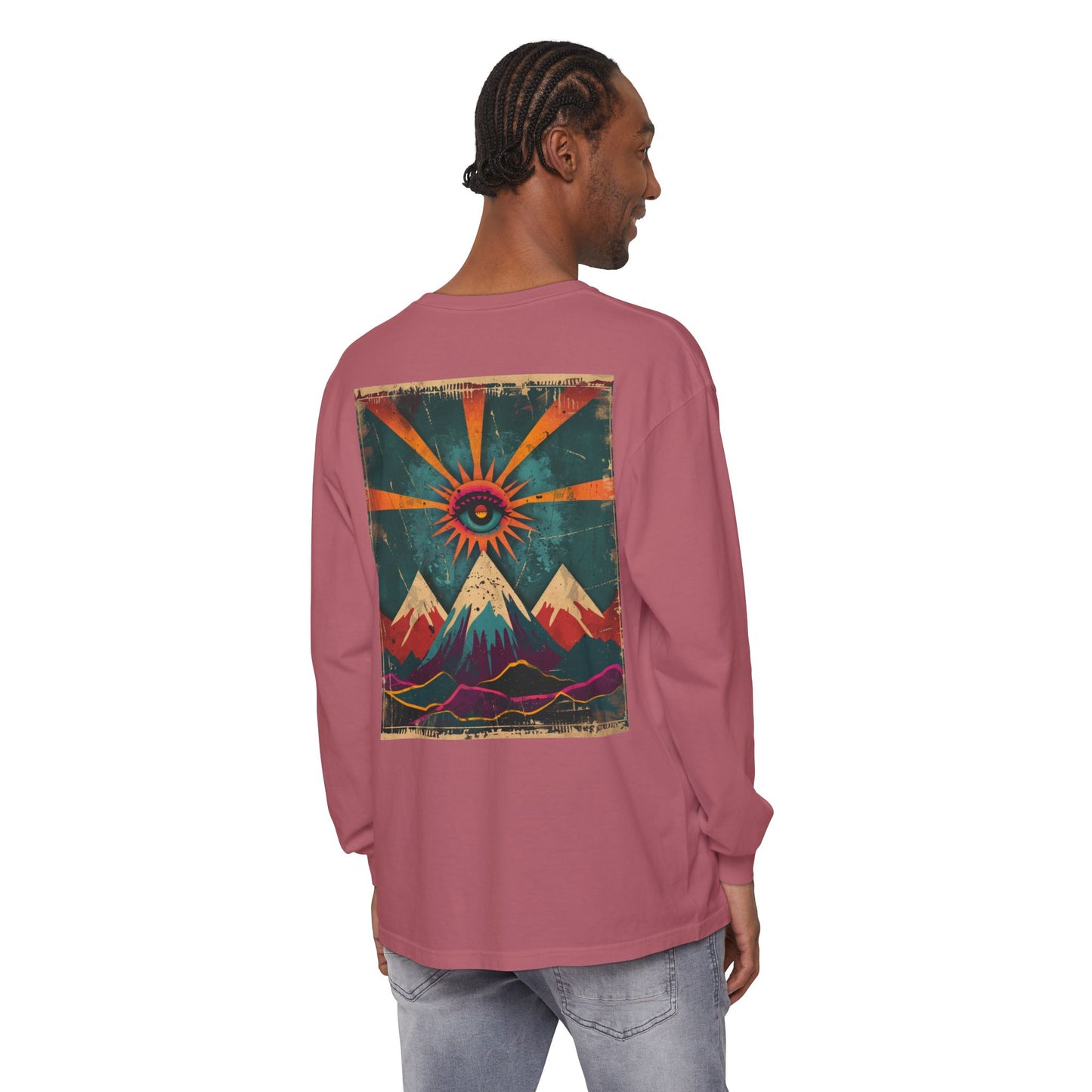 Mountain Sunrise Long Sleeve T-Shirt | Cozy Adventure Tee, Unisex Outdoor Apparel, Camping Gift, Graphic T-Shirt, Nature Lovers Clothing