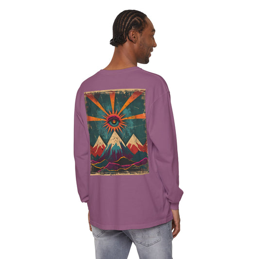 Mountain Sunrise Long Sleeve T-Shirt | Cozy Adventure Tee, Unisex Outdoor Apparel, Camping Gift, Graphic T-Shirt, Nature Lovers Clothing