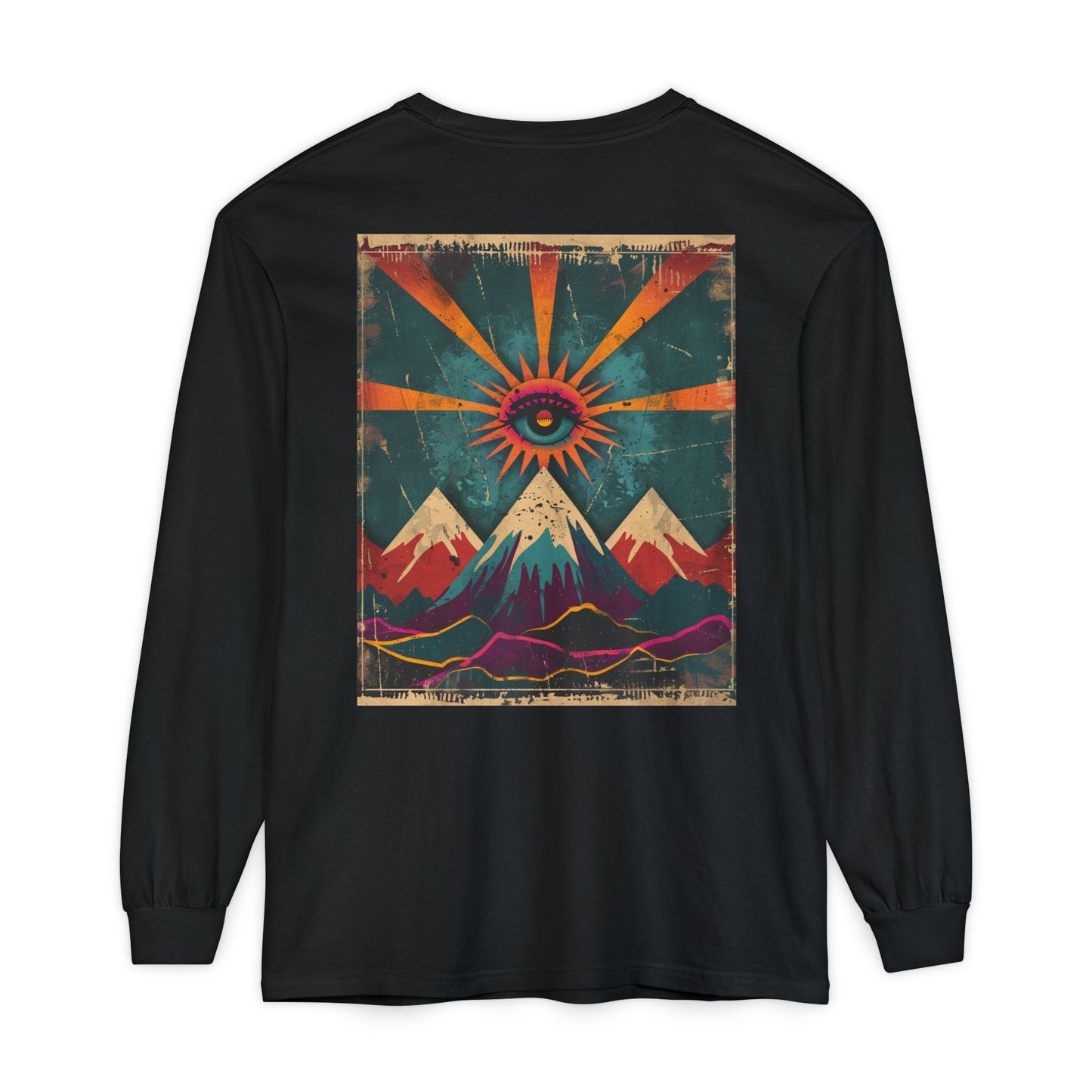 Mountain Sunrise Long Sleeve T-Shirt | Cozy Adventure Tee, Unisex Outdoor Apparel, Camping Gift, Graphic T-Shirt, Nature Lovers Clothing