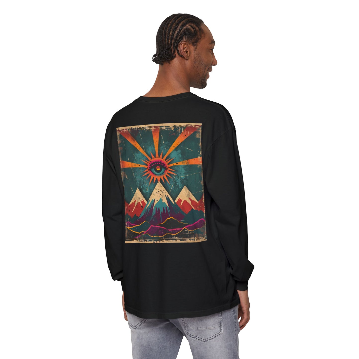 Mountain Sunrise Long Sleeve T-Shirt | Cozy Adventure Tee, Unisex Outdoor Apparel, Camping Gift, Graphic T-Shirt, Nature Lovers Clothing