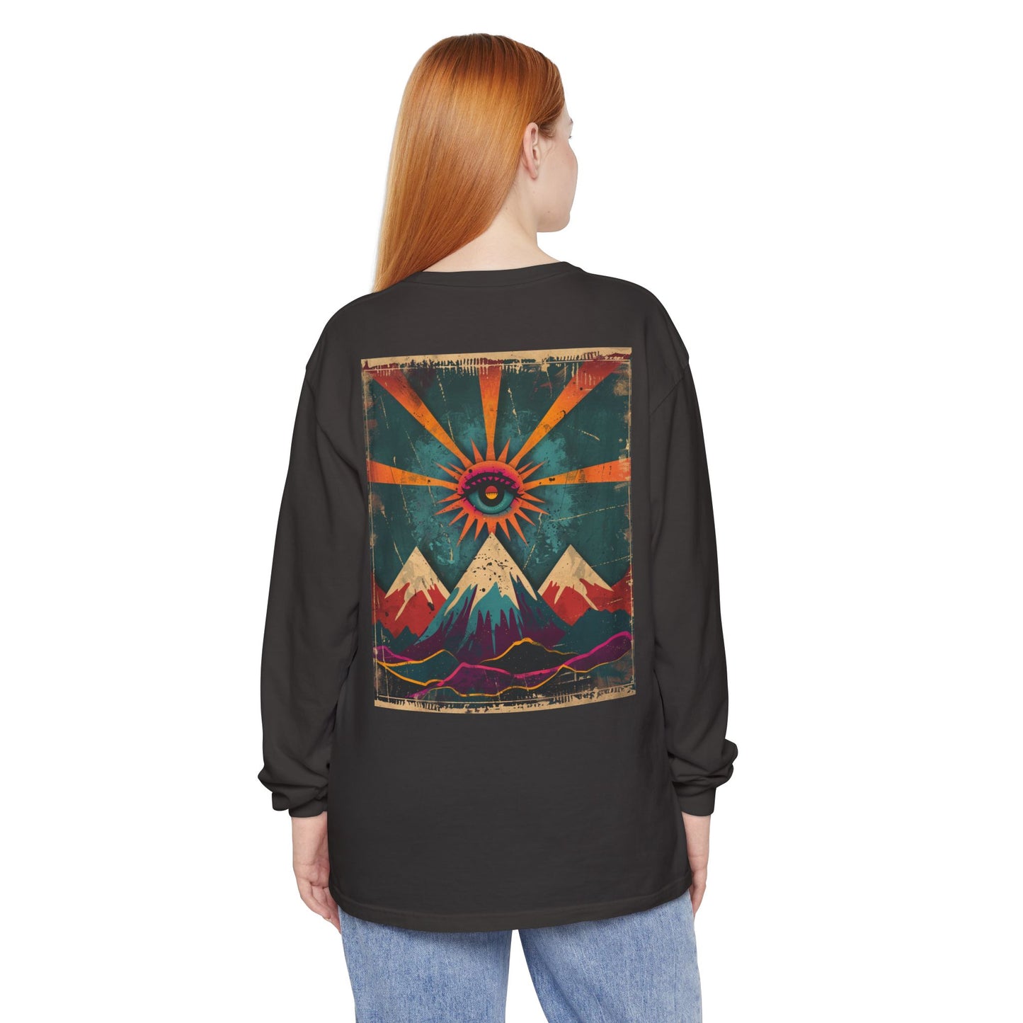 Mountain Sunrise Long Sleeve T-Shirt | Cozy Adventure Tee, Unisex Outdoor Apparel, Camping Gift, Graphic T-Shirt, Nature Lovers Clothing